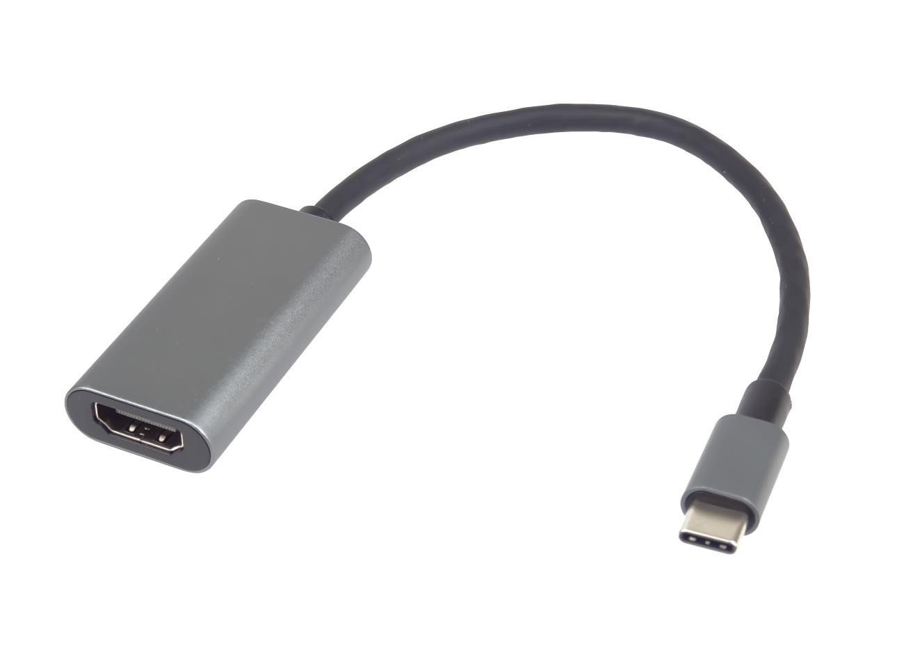 PremiumCord Převodník USB-C na HDMI, rozlišení 4K a FULL HD 1080p, kovové pouzdro2 