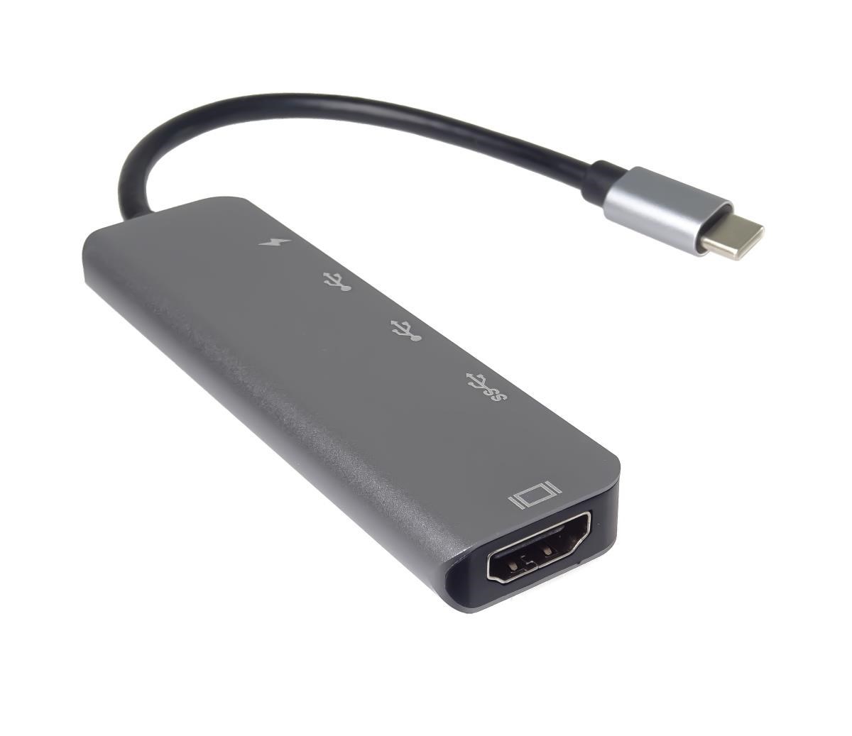 PremiumCord Adaptér USB-C na HDMI + USB3.0 + 2x USB2.0 + PD(power delivery)3 