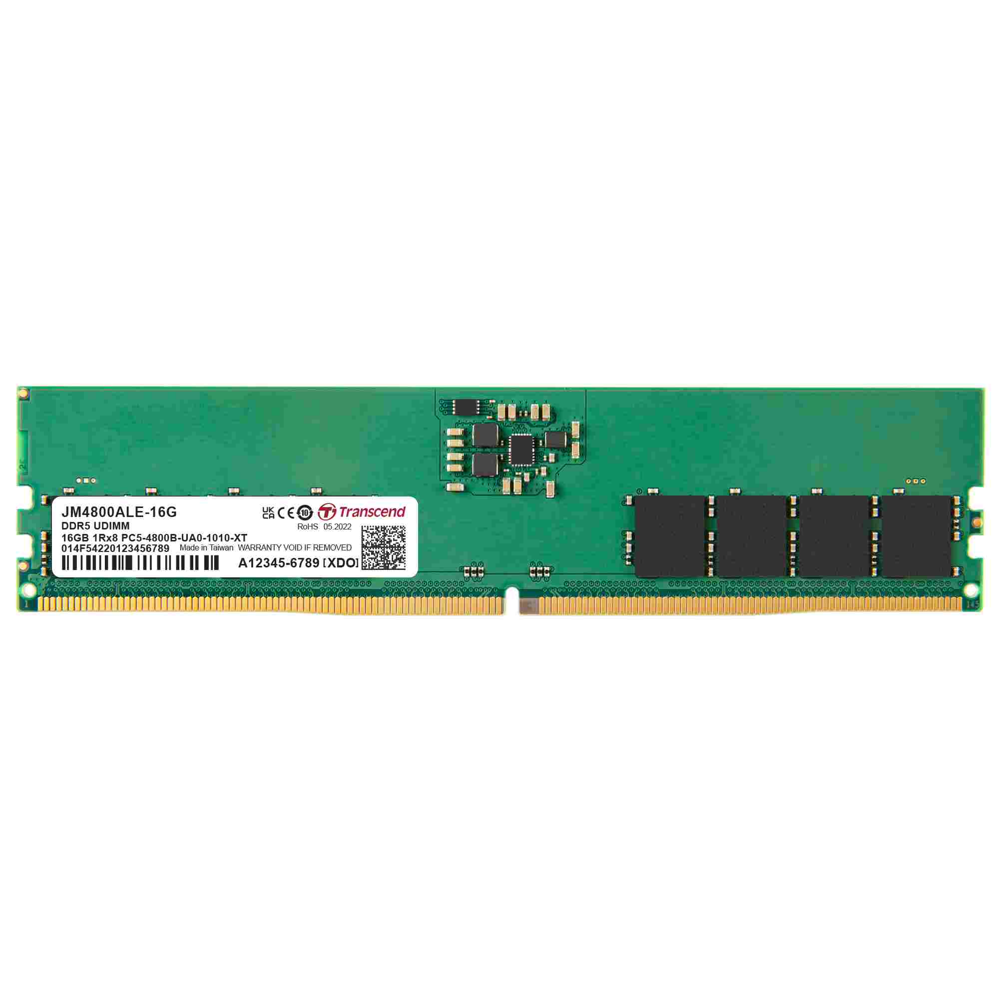 TRANSCEND DIMM DDR5 16GB 4800MHz 1Rx8 2Gx8 CL40 1.1V0 