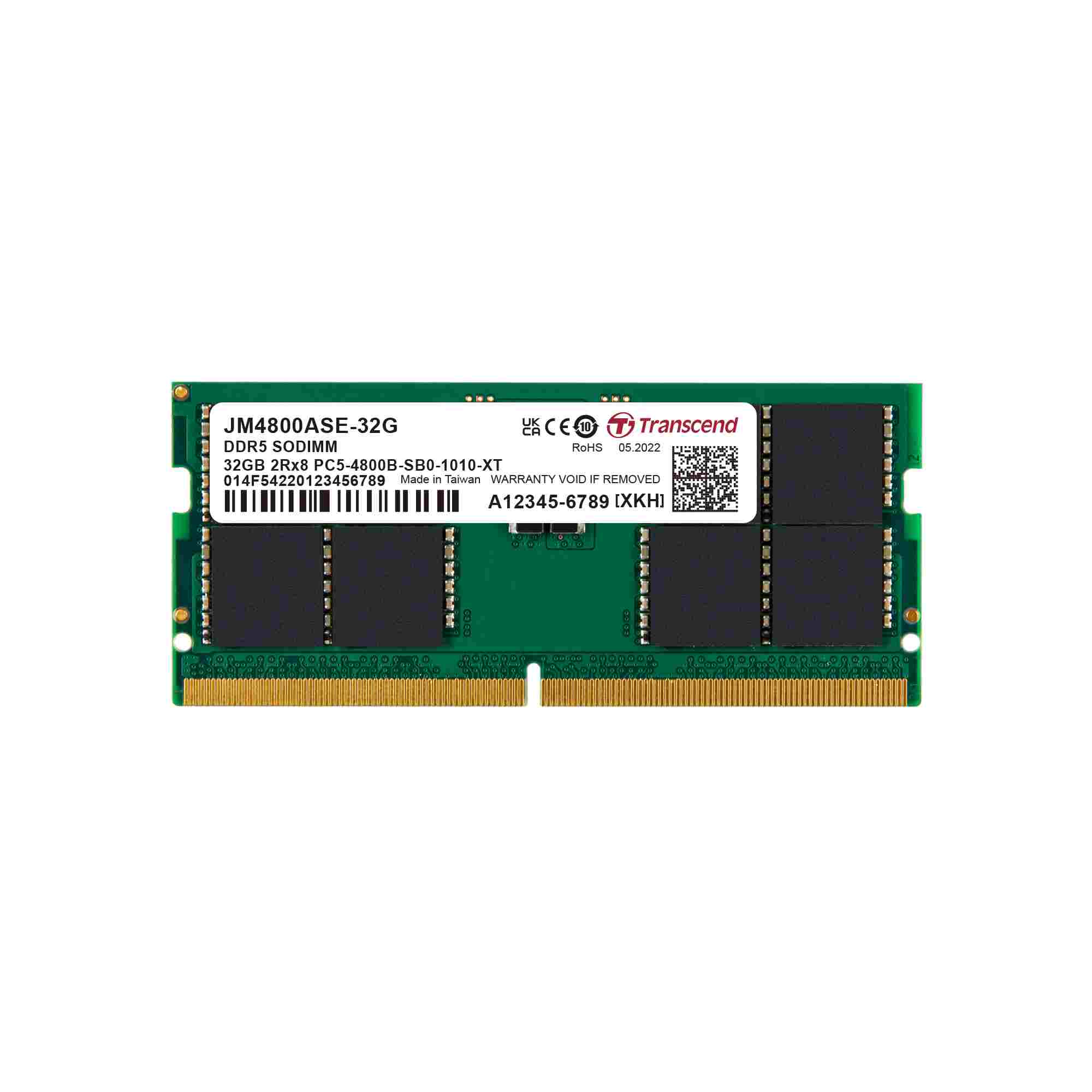TRANSCEND SODIMM DDR5 32GB 4800MHz JM 2Rx8 2Gx8 CL40 1.1V0 