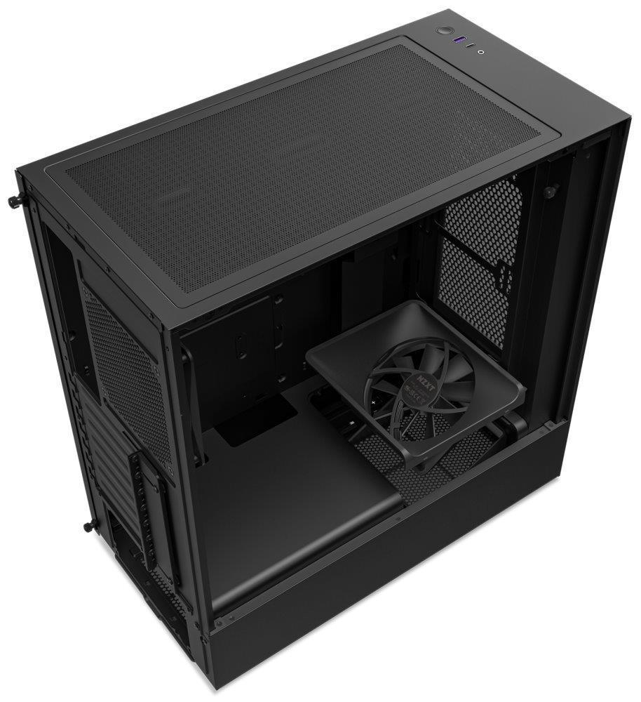 NZXT skříň H5 Flow edition /  2x120 mm fan /  USB 3.0 /  USB-C 3.1 /  průhledná bočnice /  mesh panel /  černá2 