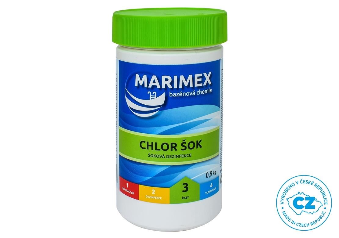 Marimex Chlor Šok 0, 9 kg - bazénová chemie - ŘASY0 