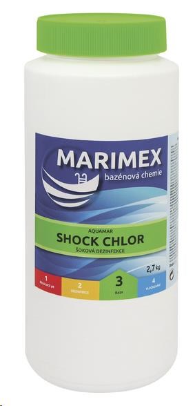 Marimex Chlor Šok 2, 7 kg - zvyšuje koncentraci chloru,  který ničí většinu druhů řas0 