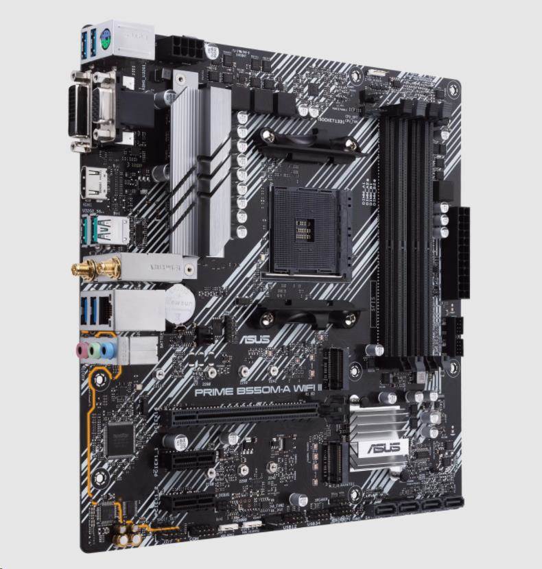 ASUS MB Sc AM4 PRIME B550M-A WIFI II,  AMD B550,  4xDDR4,  1xHDMI,  1xDVI,  1xVGA,  WI-FI,  mATX3 