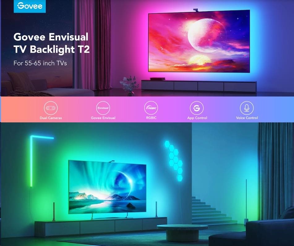 Govee Envisual TV Backlight T2 with Dual Cameras  (55~65 inch)6 
