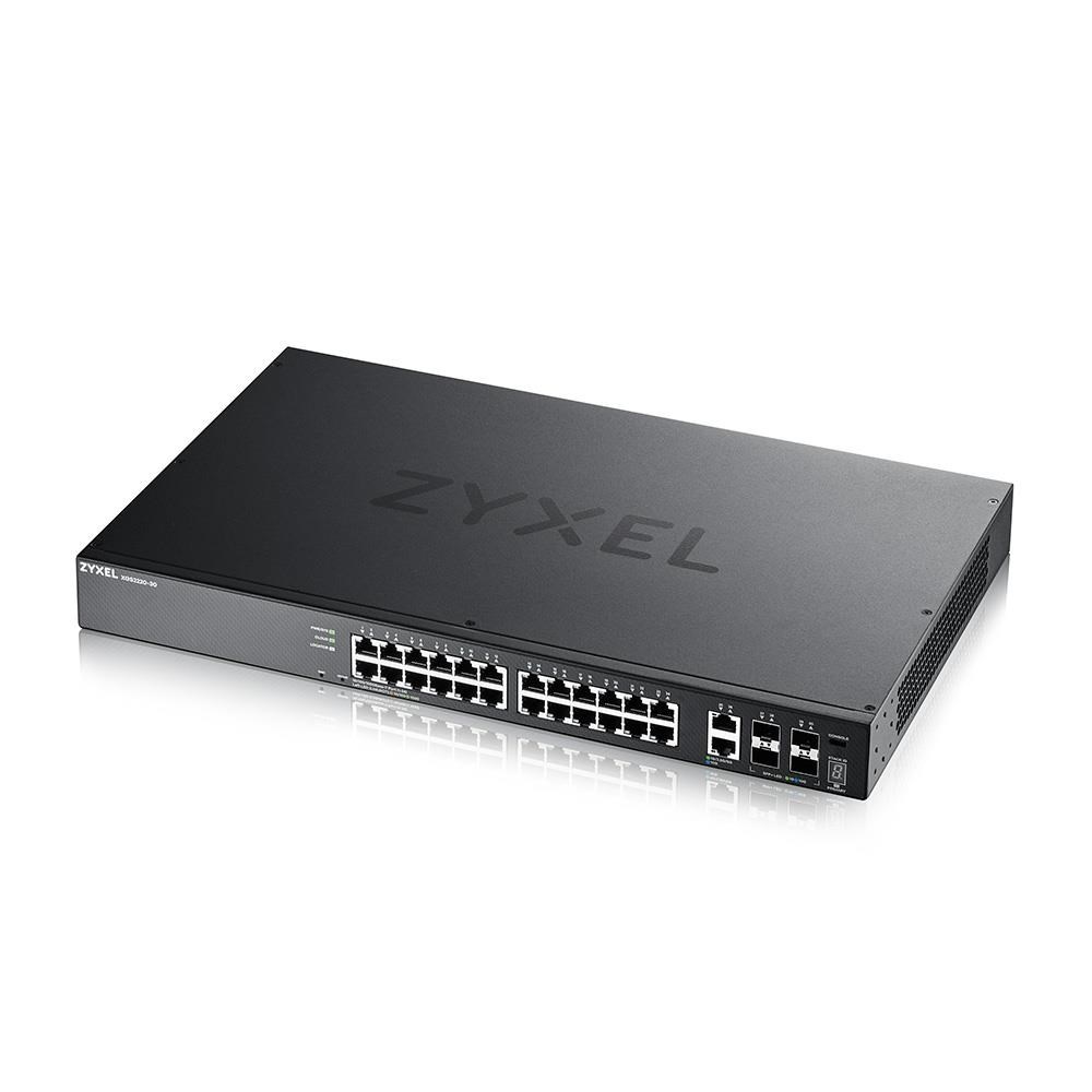 ZyXEL XGS2220-30, L3 Access Switch, 24x1G RJ45 2x10mG RJ45, 4x10G SFP+ Uplink, incl. 1 yr NebulaFlex Pro0 