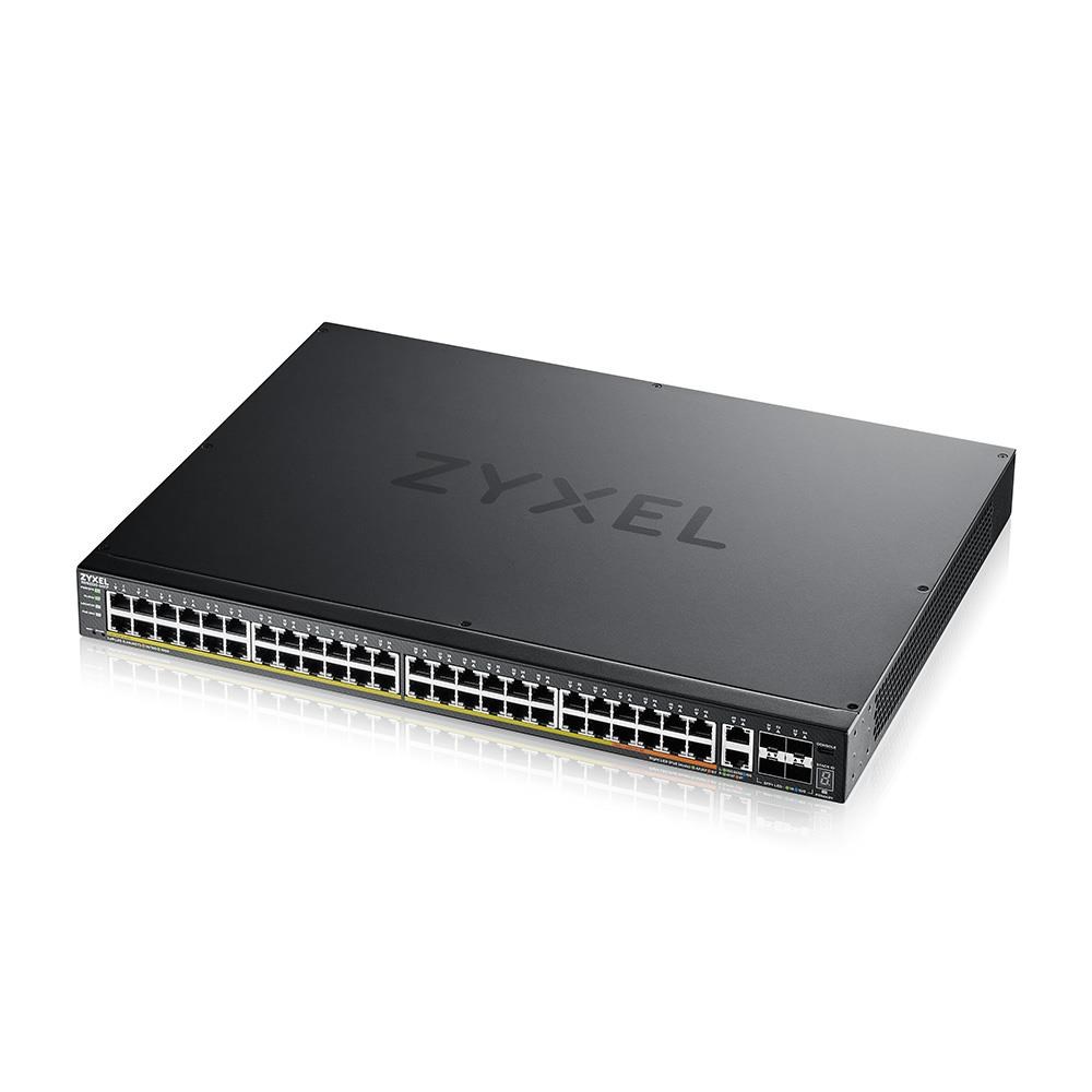 ZyXEL XGS2220-54FP, L3 Access Switch, 960W PoE, 40xPoE+/10xPoE++, 48x1G RJ45 2x10mG RJ45, 4x10G SFP+ Uplink, incl. 1 yr 2 