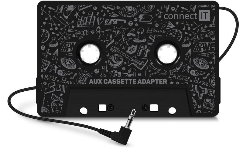 CONNECT IT AUX kazetový adaptér,  3, 5 mm jack,  černá1 