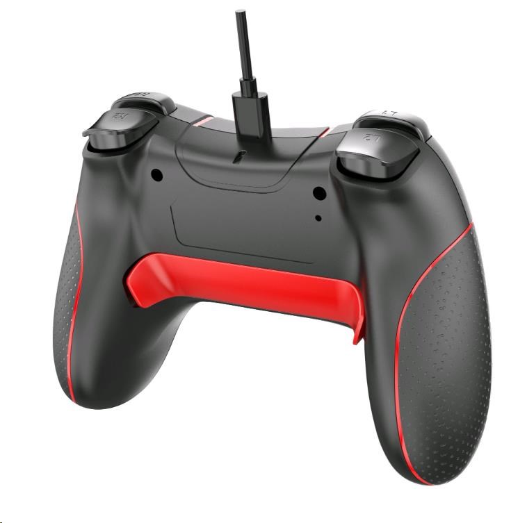 C-TECH gamepad Theon pro PC/PS3, 2 programovatelná makro tlačítka, 2x analog, X-input, vibrační, 1,8m kab0 