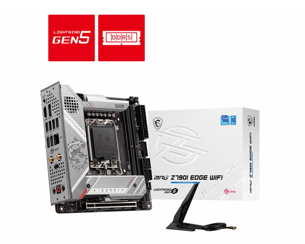 MSI MB Sc LGA1700 MPG Z790I EDGE WIFI,  Intel Z790,  2xDDR5,  1xDP,  1xHDMI,  WI-FI,  mini-ITX0 