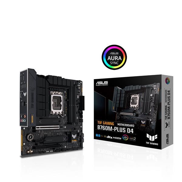 ASUS MB Sc LGA1700 TUF GAMING B760M-PLUS D4,  Intel B760,  4xDDR4,  1xDP,  1xHDMI,  mATX0 