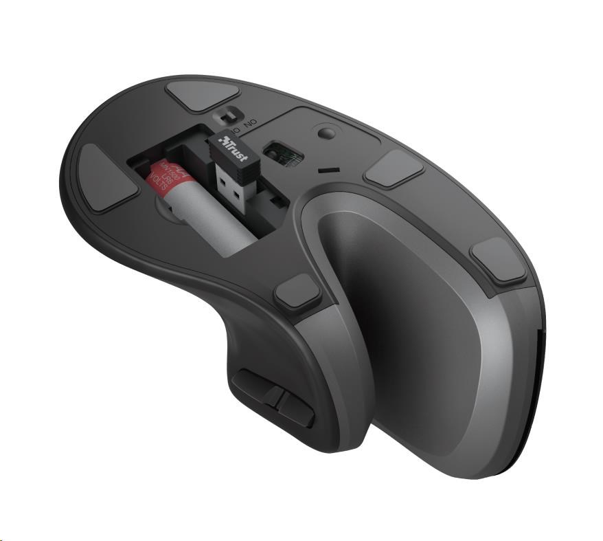 TRUST Verro Bezdrôtová ergonomická myš,  čierna3 