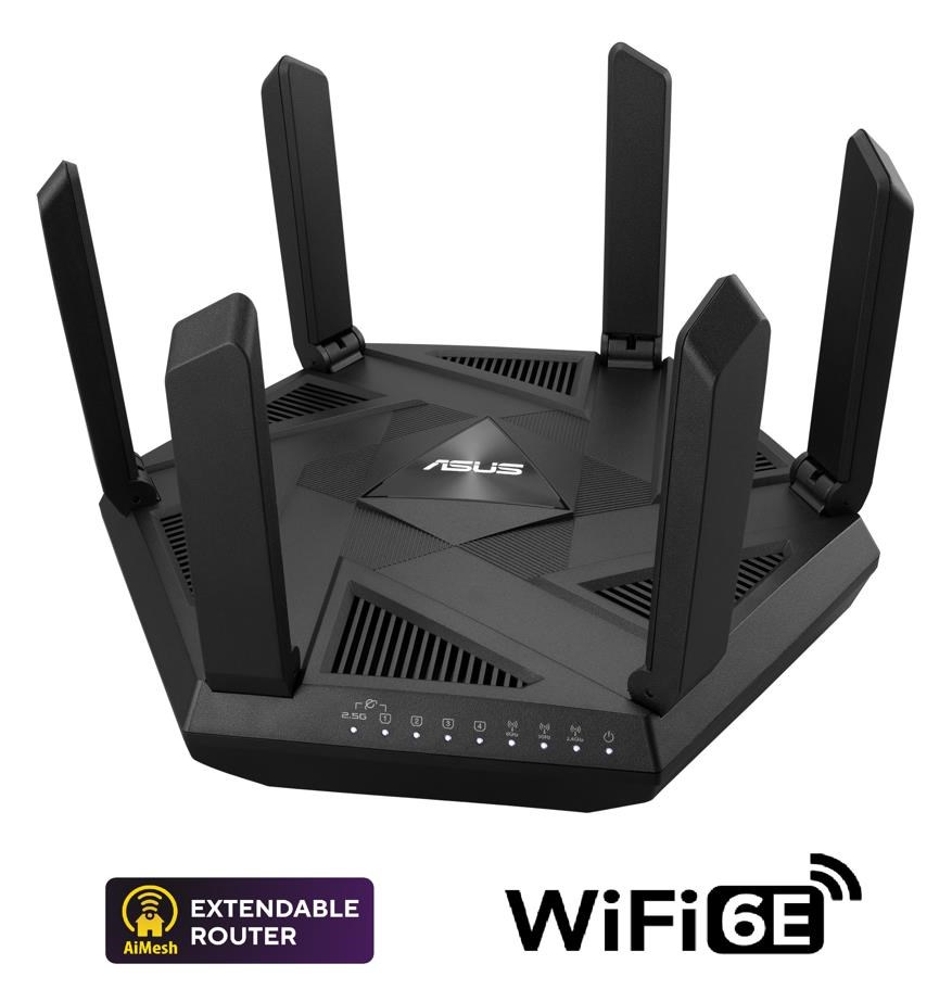 ASUS RT-AXE7800 (AXE7800) WiFi 6E Extendable Router, 2.5G port, AiMesh, 4G/5G Mobile Tethering0 