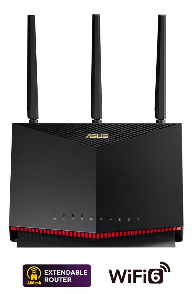 ASUS RT-AX86U Pro (AX5700) WiFi 6 Extendable Router,  AiMesh,  4G/ 5G Mobile Tethering0 