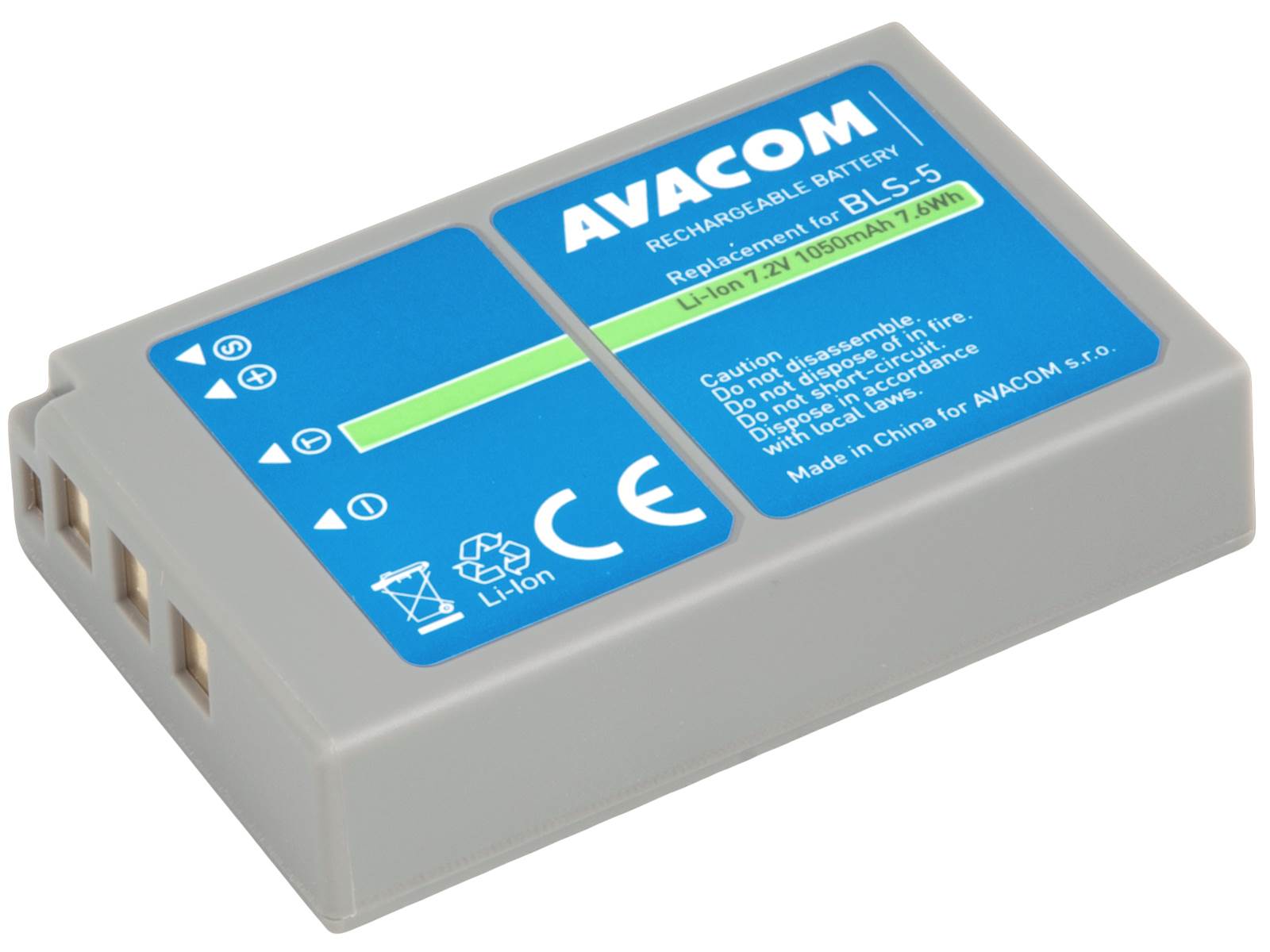 AVACOM náhradní baterie Olympus BLS-5,  BLS-50 Li-ion 7.2V 1050mAh 7.6Wh1 