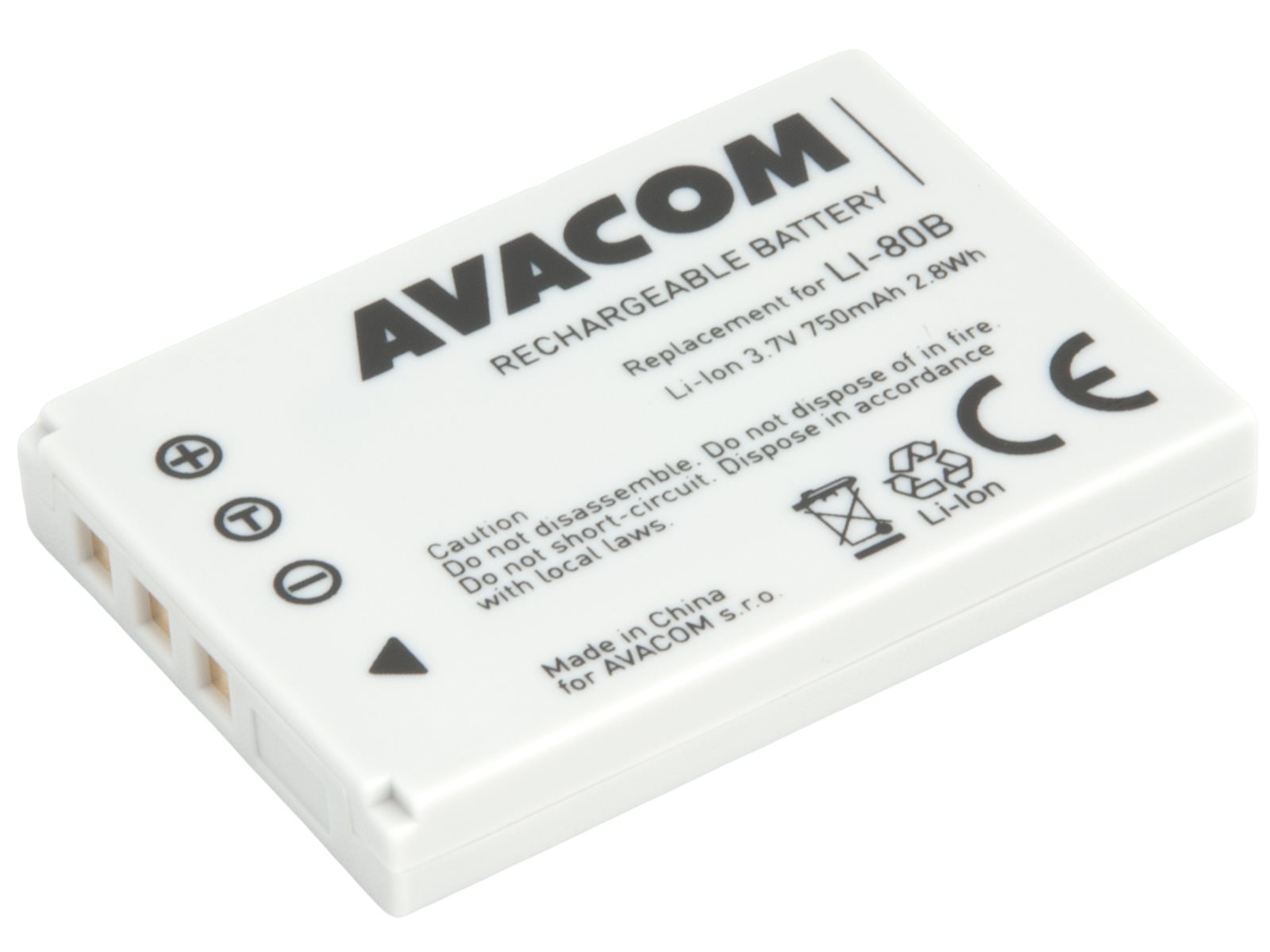 AVACOM náhradní baterie Olympus LI-80B Li-Ion 3.7V 750mAh 2.8Wh0 