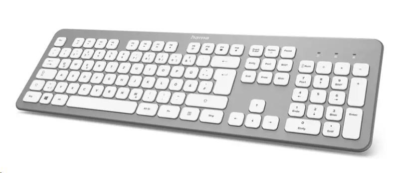 Hama bezdrátová klávesnice KW-700,  stříbrná/ bílá0 