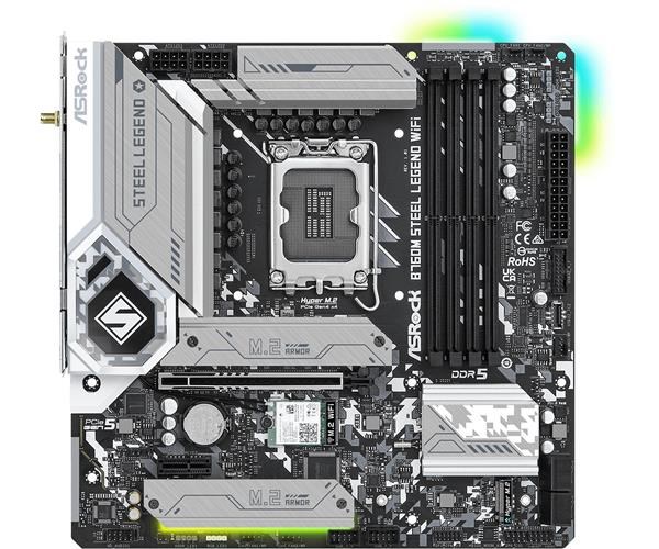 ASRock MB Sc LGA1700 B760M STEEL LEGEND WIFI,  Intel B760,  4xDDR5,  1xDP,  1xHDMI,  WI-FI,  mATX2 