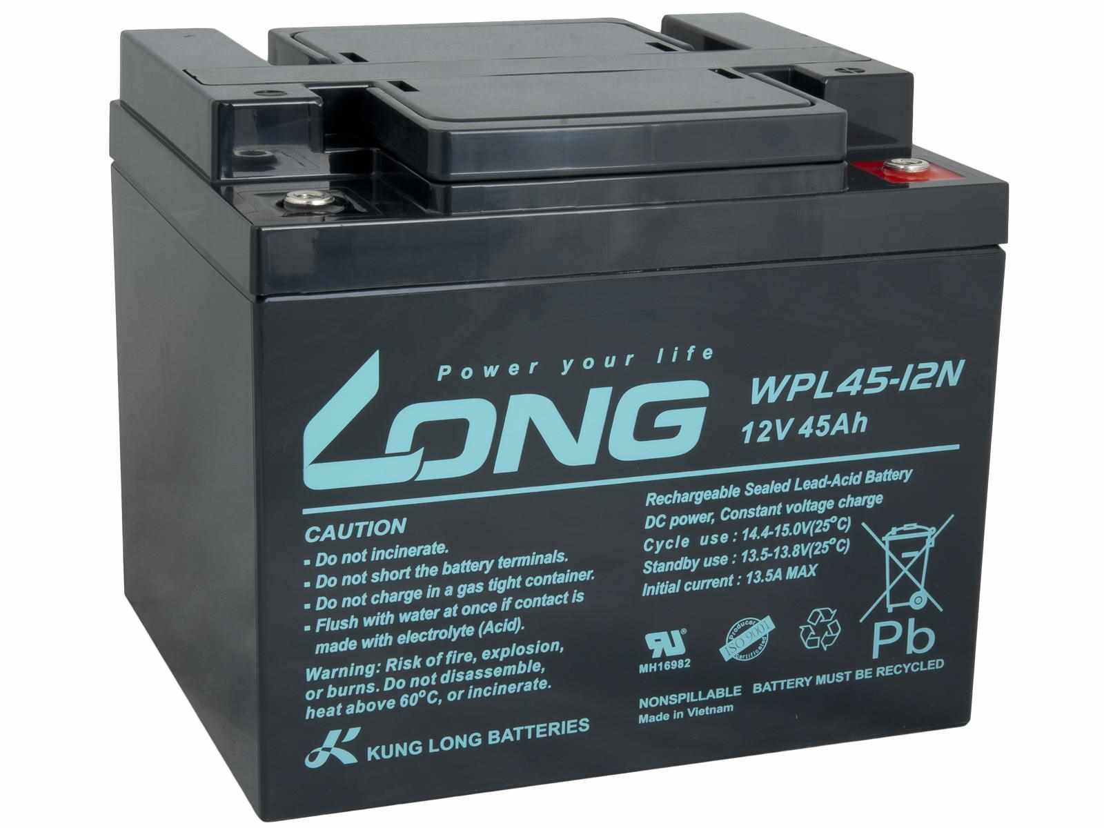 LONG baterie 12V 45Ah M6 LongLife 12 let (WPL45-12N)0 