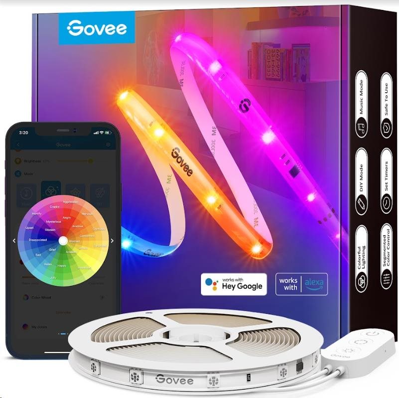 Govee WiFi RGBIC Smart PRO LED pásek 10m - extra odolný - poškozený obal (Komplet)8 