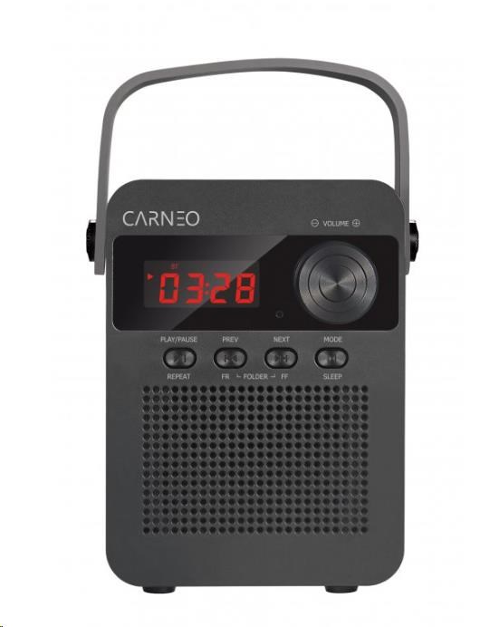 CARNEO F90 FM rádio,  bluetooth reproduktor,  black/ wood2 