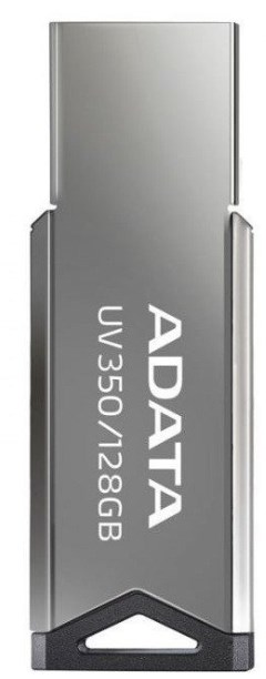 ADATA Flash Disk 128GB UV350,  USB 3.2 Dash Drive,  tmavě stříbrná textura kov0 