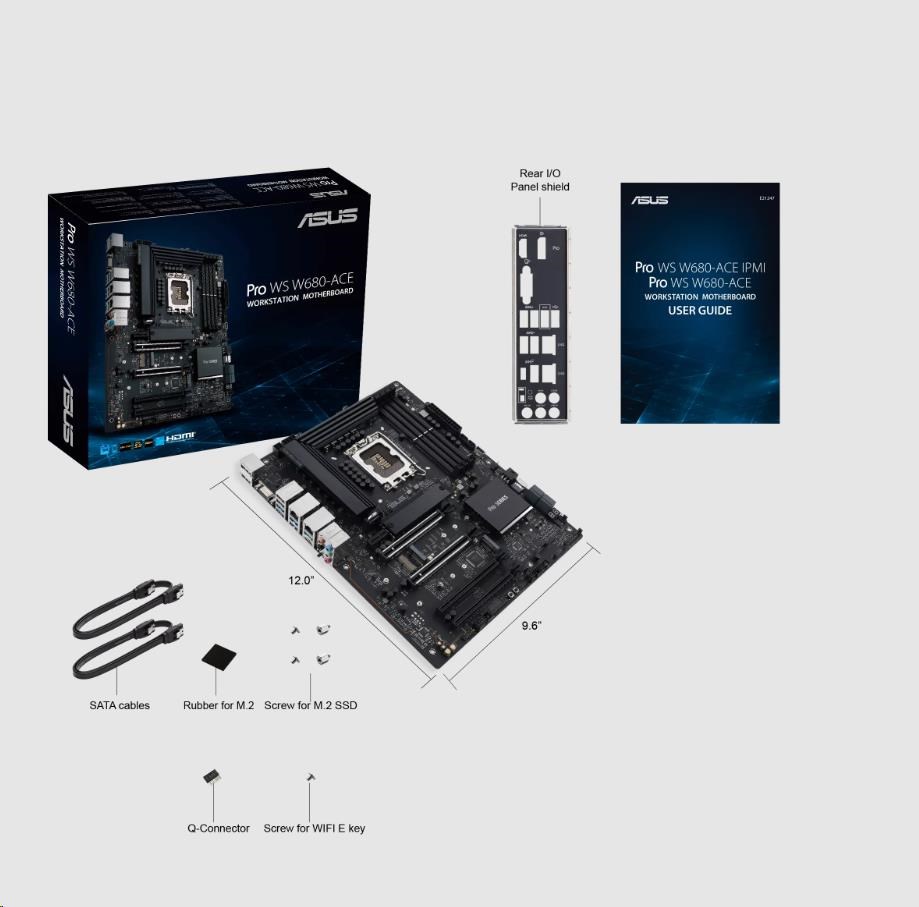 ASUS MB Sc LGA1700 PRO WS W680-ACE,  Intel W680,  4xDDR5,  1xDP,  1xHDMI,  1xVGA5 