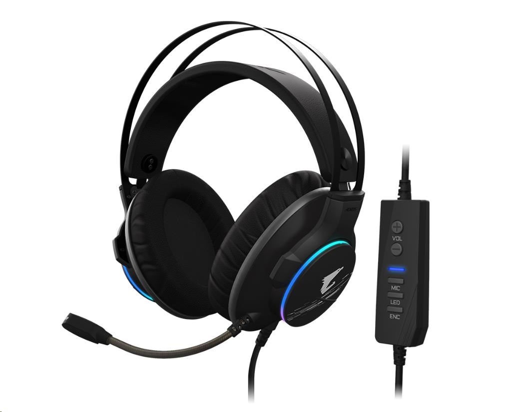 GIGABYTE sluchátka s mikrofonem AORUS H1,  headset,  USB0 
