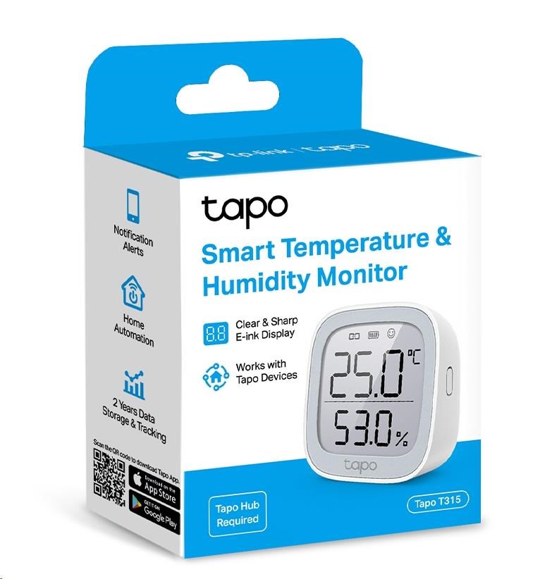 TP-Link Tapo T315 chytrý monitor teploty a vlhkosti s 2, 7
