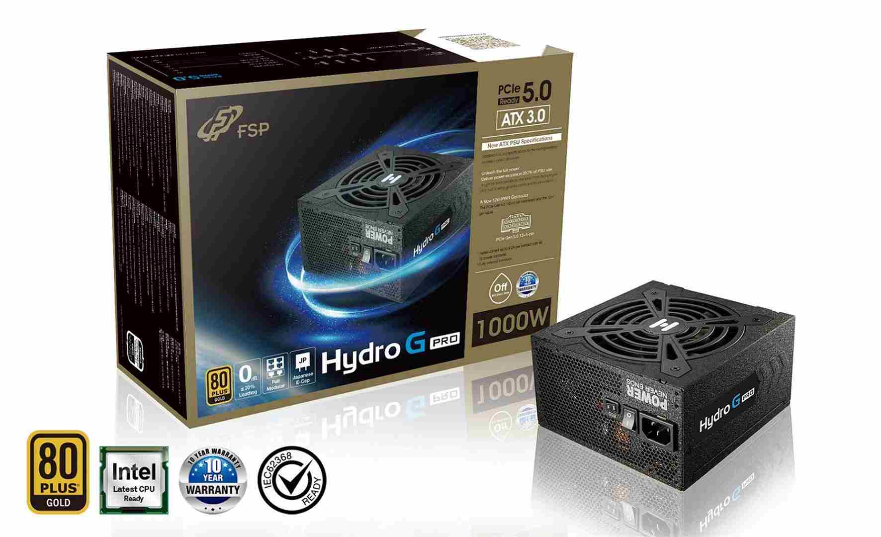 FSP HYDRO G PRO 1000/ 1000W/ ATX 3.0/ 80PLUS Gold/ Modular/ Retail0 