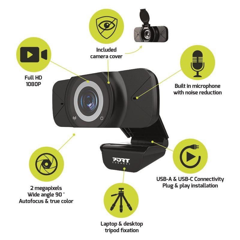PORT USB kamera Webcam,  Full HD 1080P0 