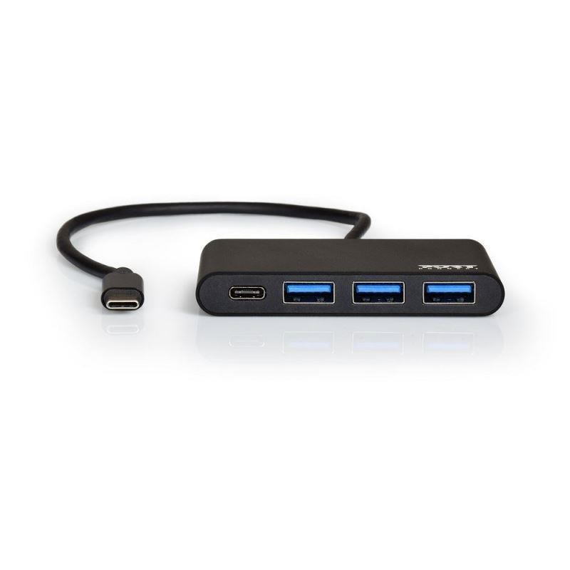PORT USB-C HUB,  3x USB 3.0 + 1x USB-C,  černá1 