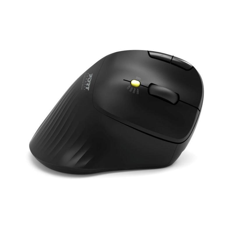 PORT bezdrátová ergonomická myš ERGONOMIC TRACKBALL,  2, 4 Ghz & Bluetooth,  USB-A/ C,  černá5 