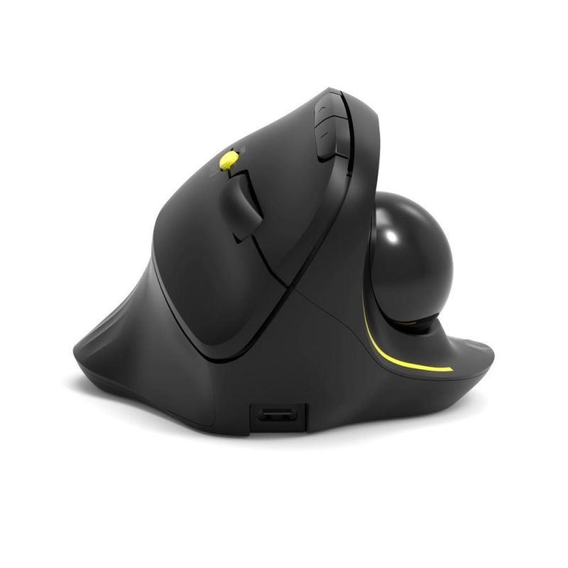 PORT bezdrátová ergonomická myš ERGONOMIC TRACKBALL,  2, 4 Ghz & Bluetooth,  USB-A/ C,  černá6 