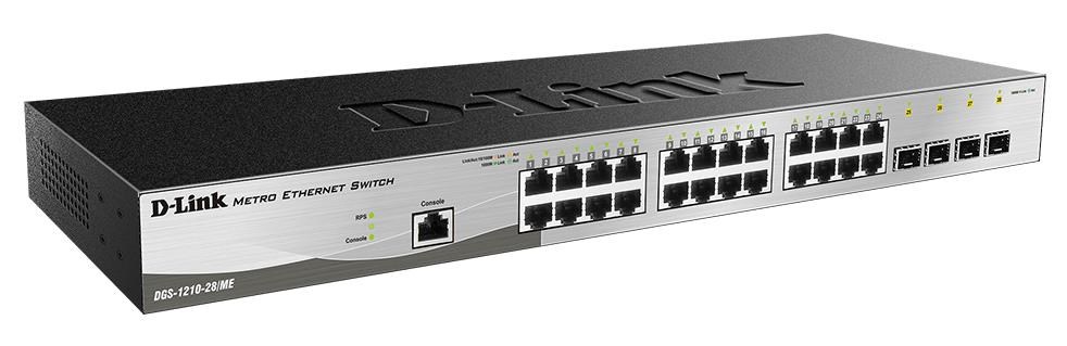 D-Link DGS-1210-28/ME 28-Port Gigabit Metro Ethernet Smart Switch, 24x GbE, 4x SFP, fanless2 