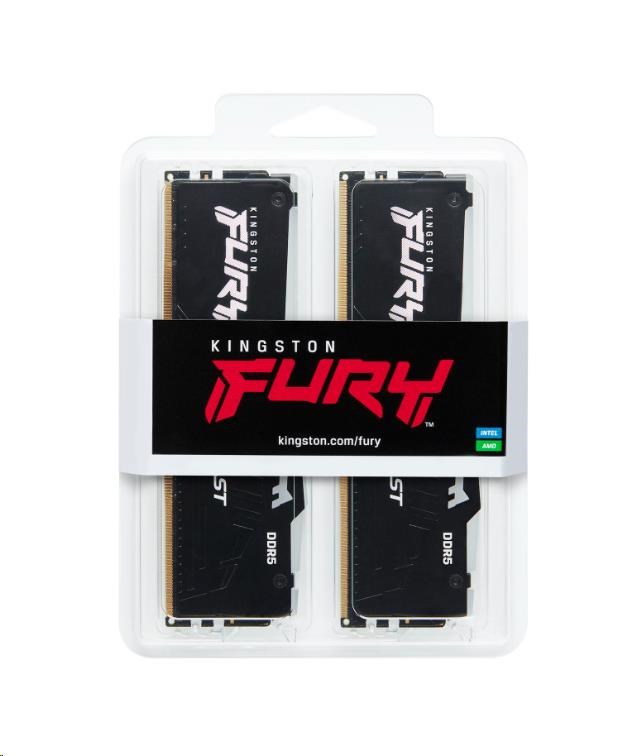 KINGSTON DIMM DDR5 64GB (Kit of 2) 5200MT/ s CL36 FURY Beast RGB EXPO0 