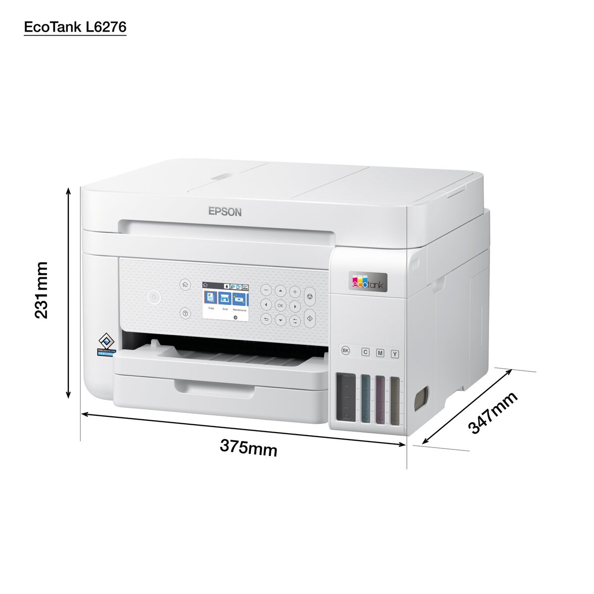 Atramentová tlačiareň EPSON EcoTank L6276, 3v1, A4, 1200x4800dpi, 33 str./min, USB, Wi-Fi, LAN, biela, 3 roky záruka po3 