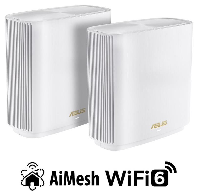 ASUS ZenWifi XT8 v2 2-pack white Wireless AX6600 Wifi 6 Tri-Band Gigabit Mesh system4 