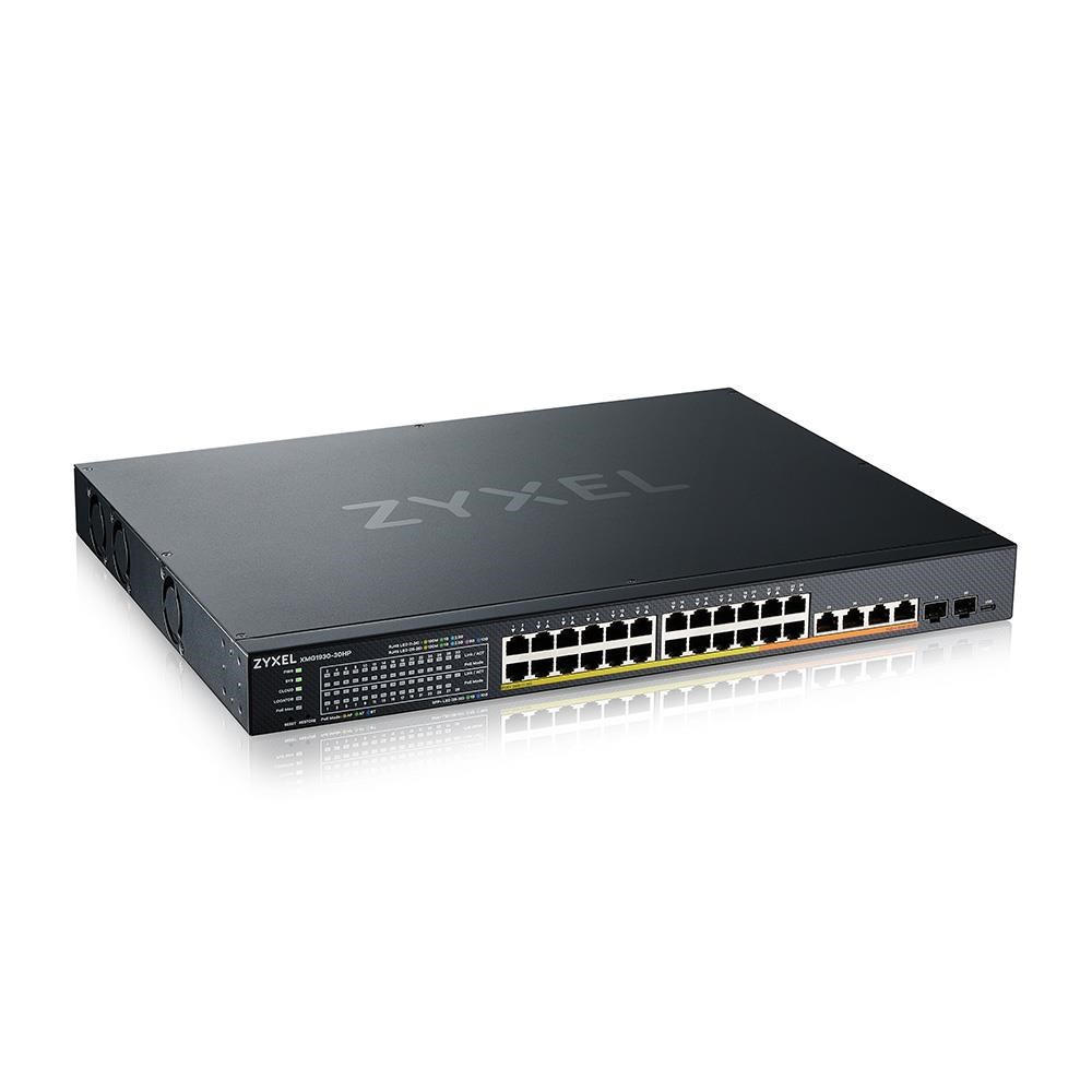 Zyxel XMG1930-30HP,  24-port 2.5GbE Smart Managed Layer 2 PoE 700W 22xPoE+/ 8xPoE++ Switch with 4 10GbE and 2 SFP+ Uplink1 