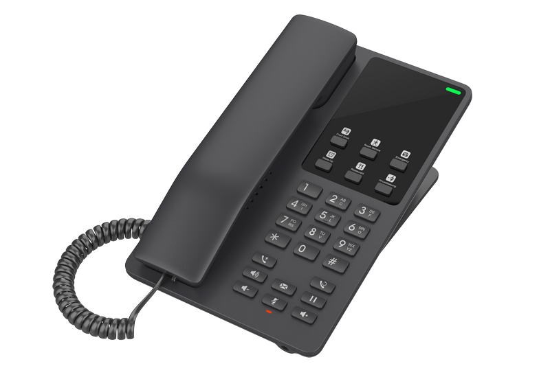 Grandstream GHP621,  hotelový VoIP telefon,  2 linky,  2 SIP účty,  PoE,  1x RJ45,  HD Audio,  3 cestná konference,  Černý1 
