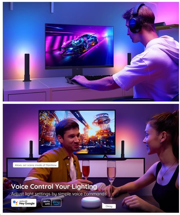 BAZAR - Govee Flow Plus SMART LED TV & Gaming - RGBICWW - Poškozený obal (Komplet)3 