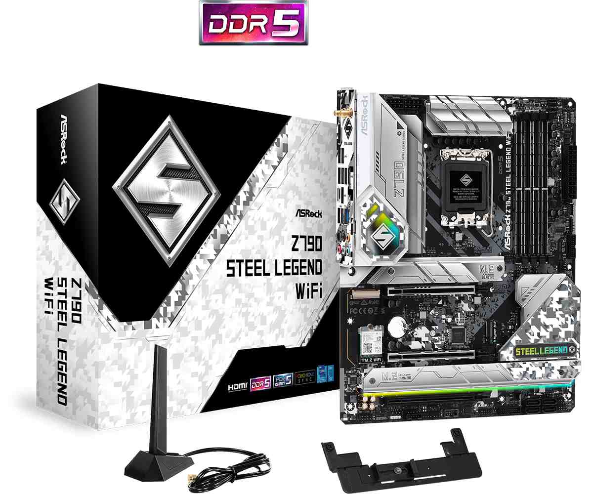 ASRock MB Sc LGA1700 Z790 STEEL LEGEND WIFI,  Intel Z790,  4xDDR5,  1xDP,  1xHDMI,  WI-FI0 