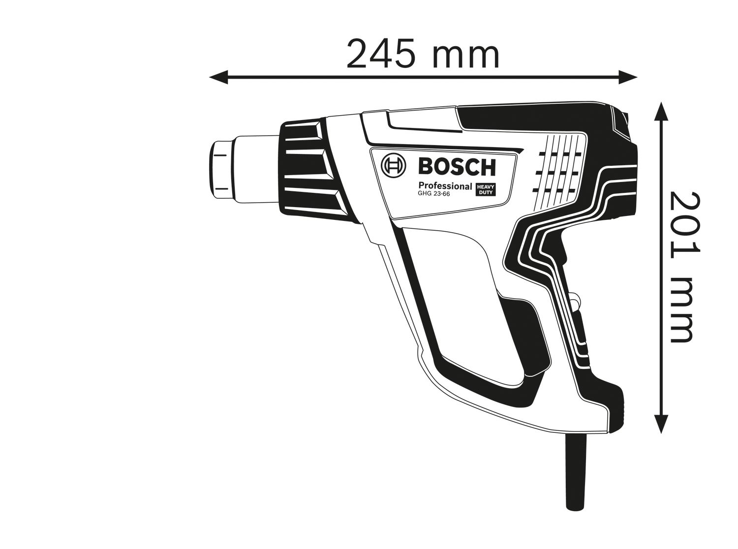 BOSCH GHG 23-66,  horkovzdušná pistole,  2.300 W,  150 – 500 l/ min2 