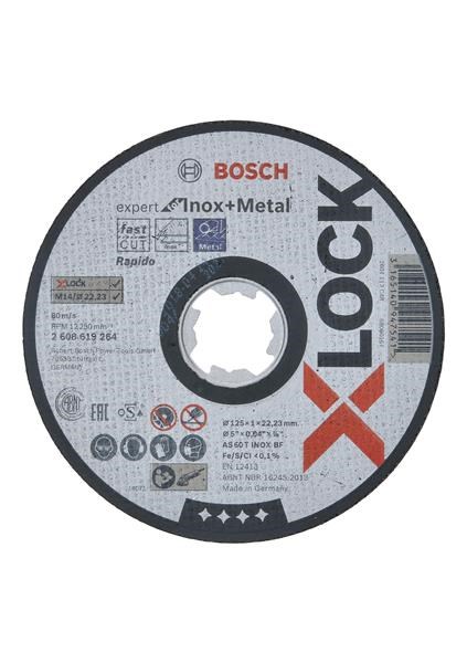 BOSCH ploché řezné kotouče Expert for Inox+Metal systému X-LOCK,  125×1×22, 230 