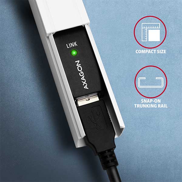 AXAGON ADR-220, USB 2.0 A-M -> A-F aktívny predlžovací / repeater kábel, 20m5 