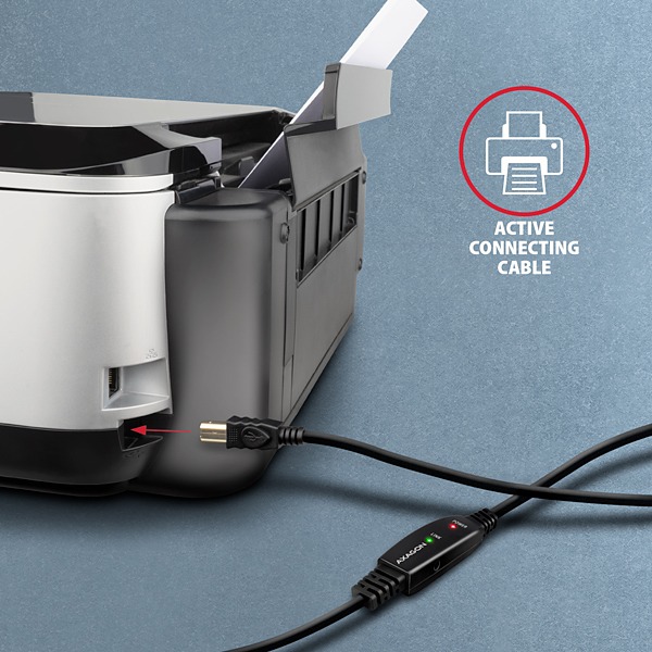 AXAGON ADR-220B,  USB 2.0 A-M -> B-M aktívny prepojovací /  repeater kábel,  20 m2 