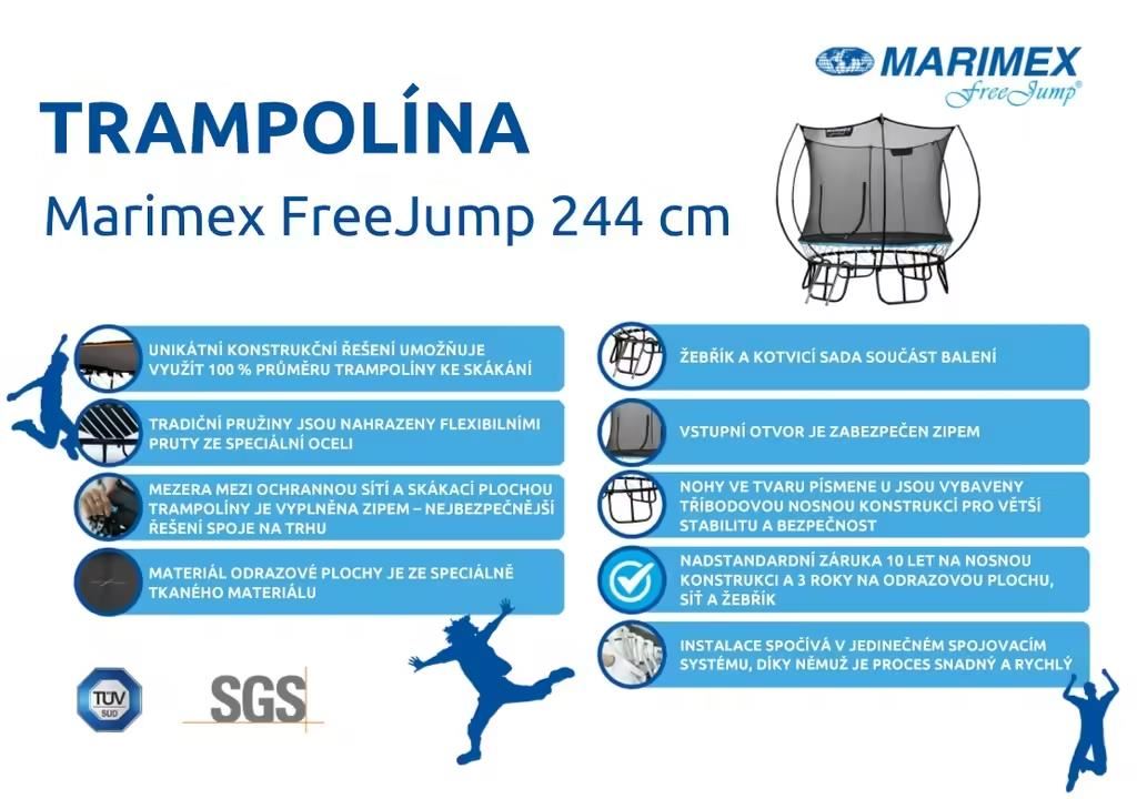Marimex Trampolína bezpružinová Free Jump 244 cm7 