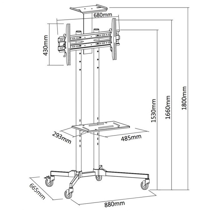 Tv stojan s policema Fiber Mounts M6C612 