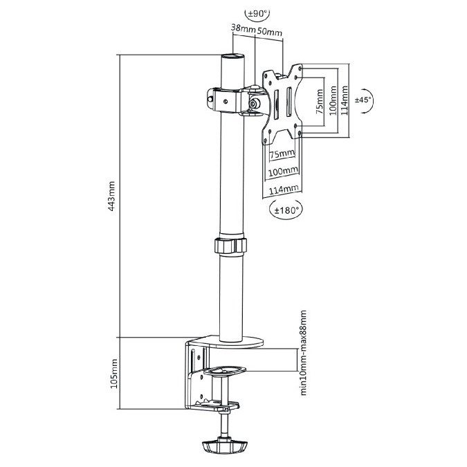 Stolní držák na monitor Fiber Mounts M7C512 
