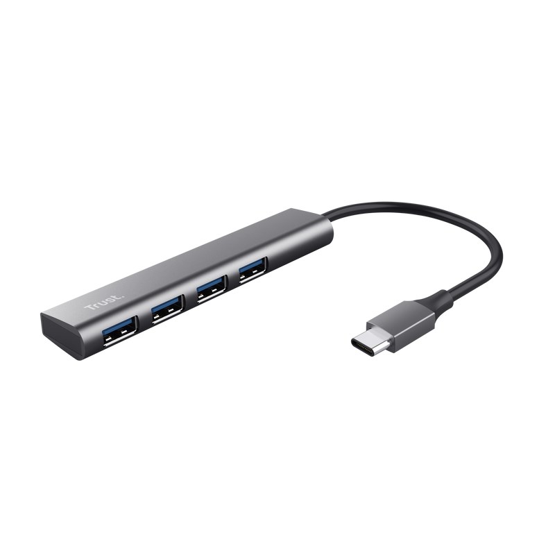 TRUST Rozbočovač Halyx Aluminium USB-C To 4 Port USB-A 3.2 Gen1 Hub0 